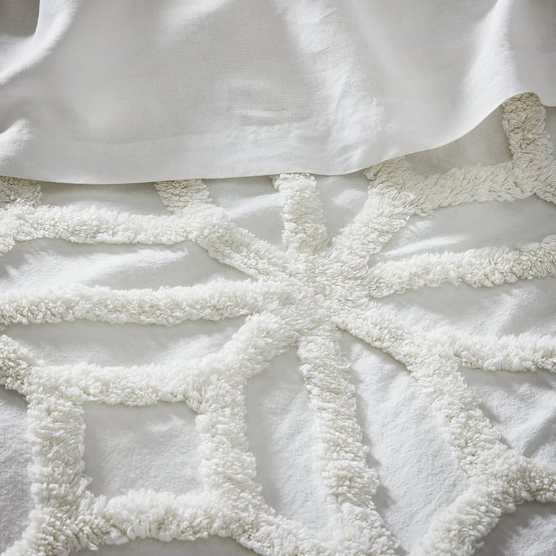 Monaco Natural Chenille Quilt Cover 