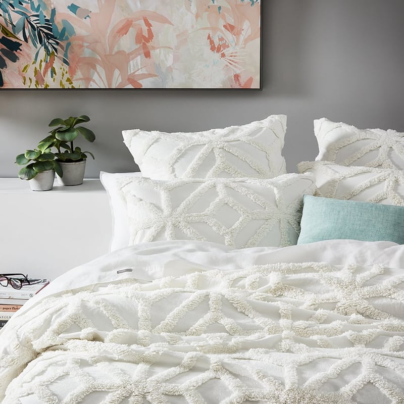 Monaco Natural Chenille Quilt Cover 