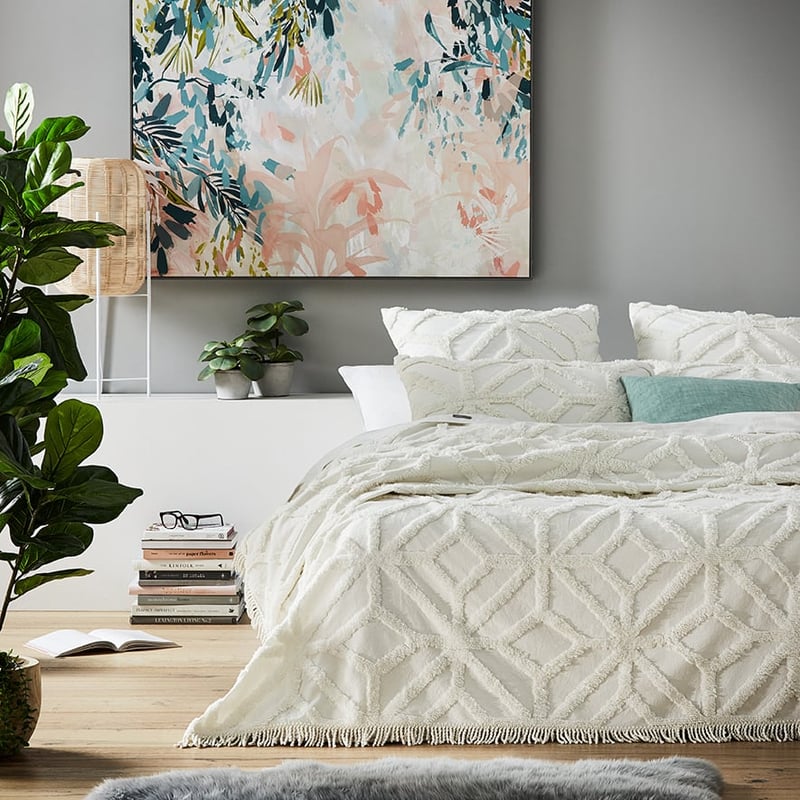 Monaco Natural Chenille Coverlet