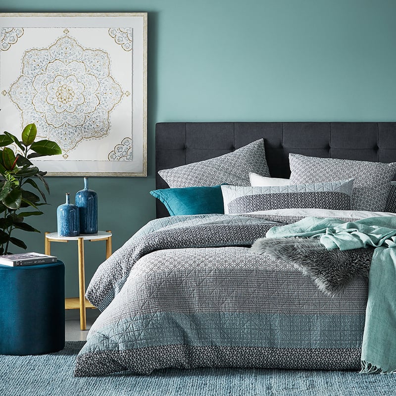Riku Slate Quilted Quilt Cover