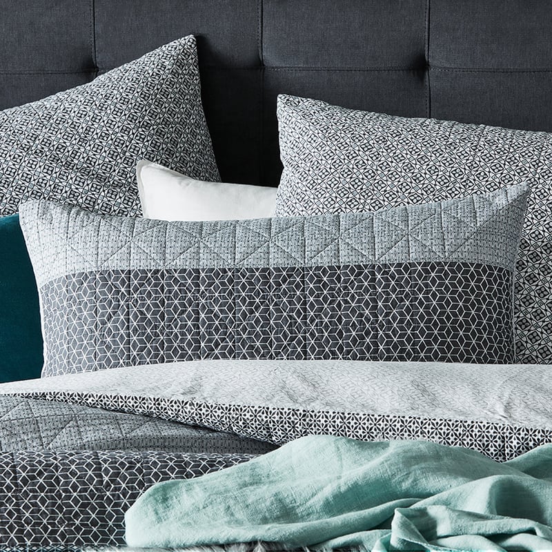 Riku Slate Quilted Quilt Cover