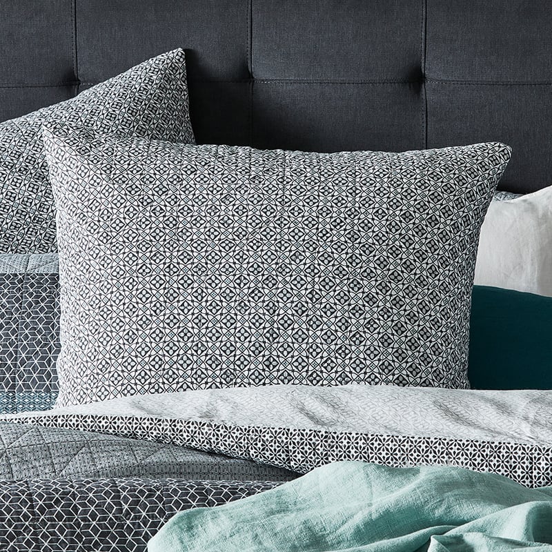 Riku Slate Quilted Quilt Cover
