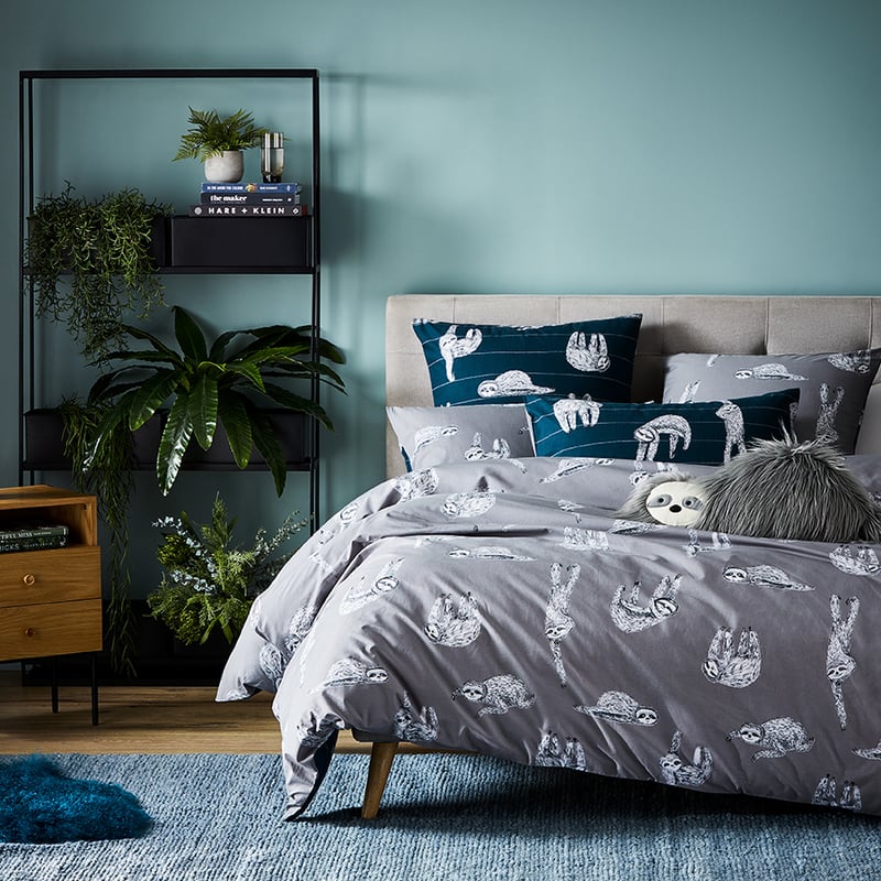 Sidney Sloth Navy Quilt Cover Set