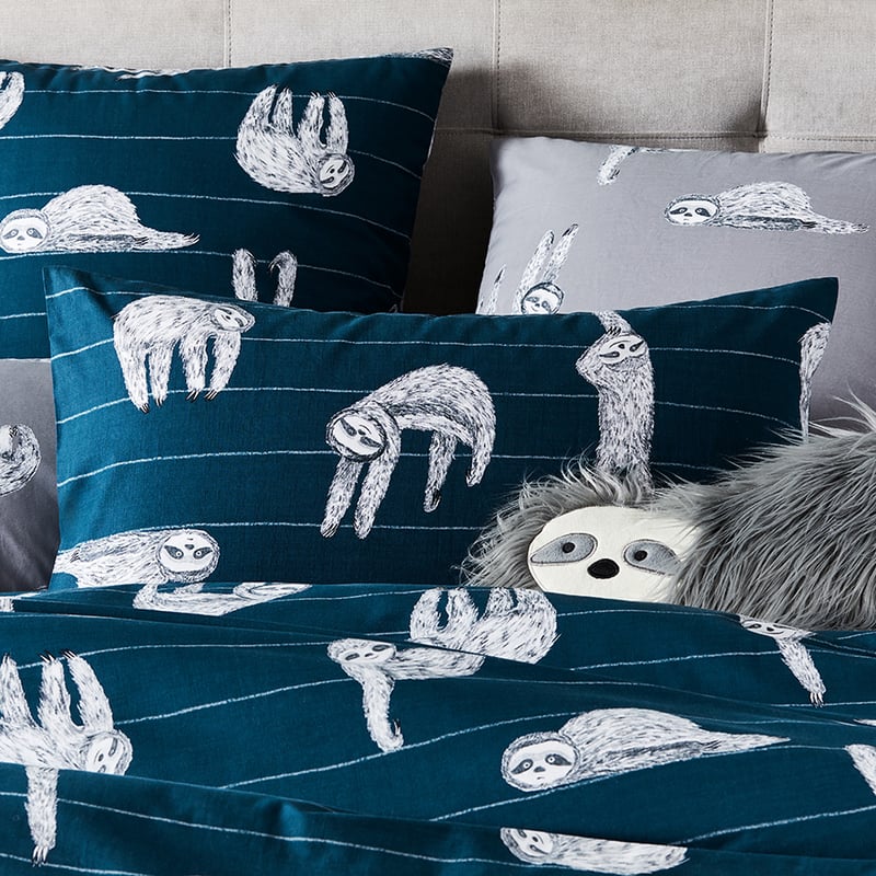 Sidney Sloth Navy Quilt Cover Set