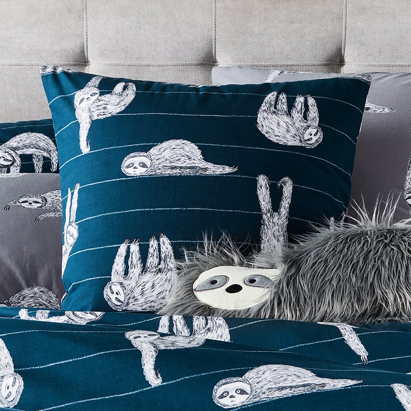 Sidney Sloth Navy Quilt Cover Set