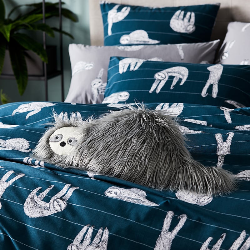 Sidney Sloth Navy Quilt Cover Set