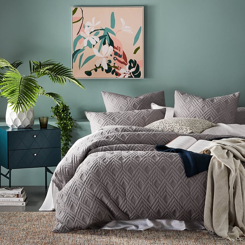 Soho Quilted Ash Quilt Cover