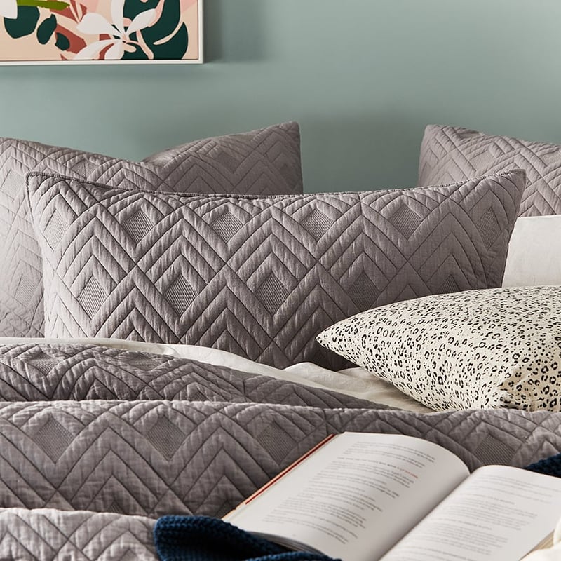 Soho Quilted Ash Quilt Cover