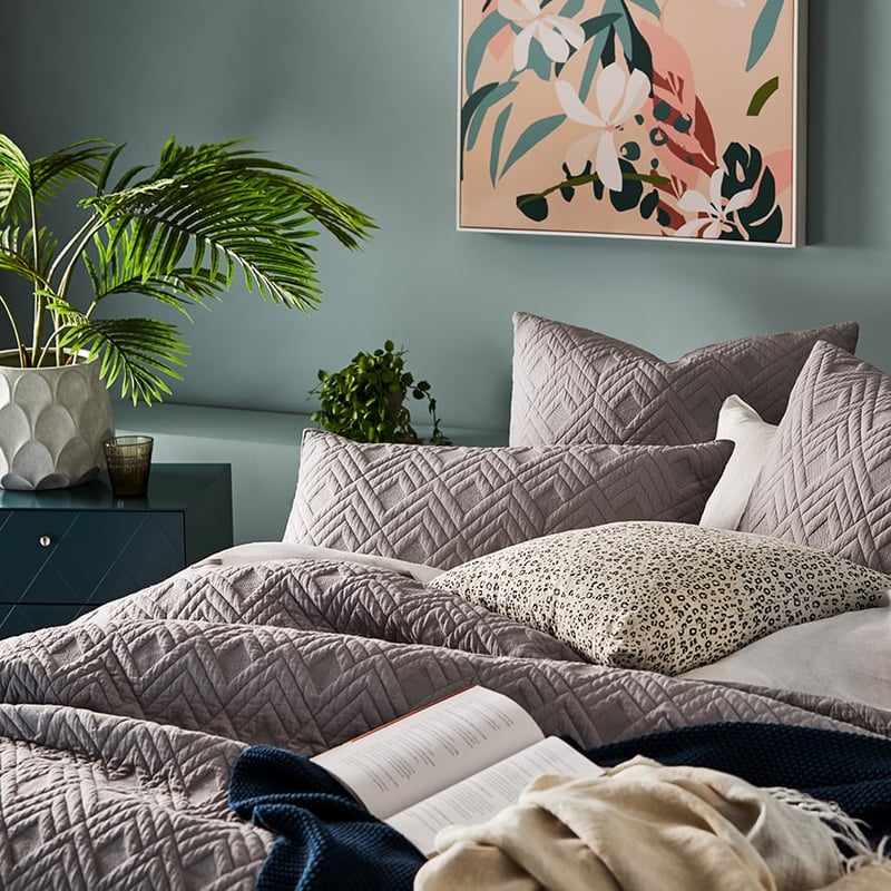 Soho Quilted Ash Quilt Cover