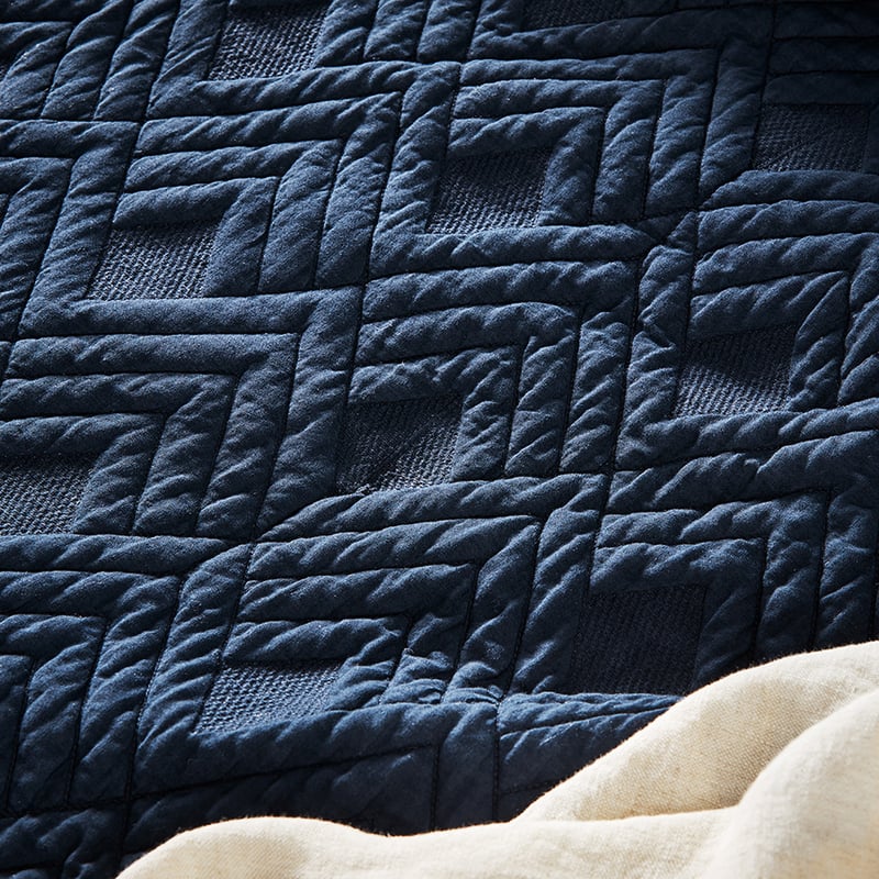 Soho Quilted Navy Quilt Cover