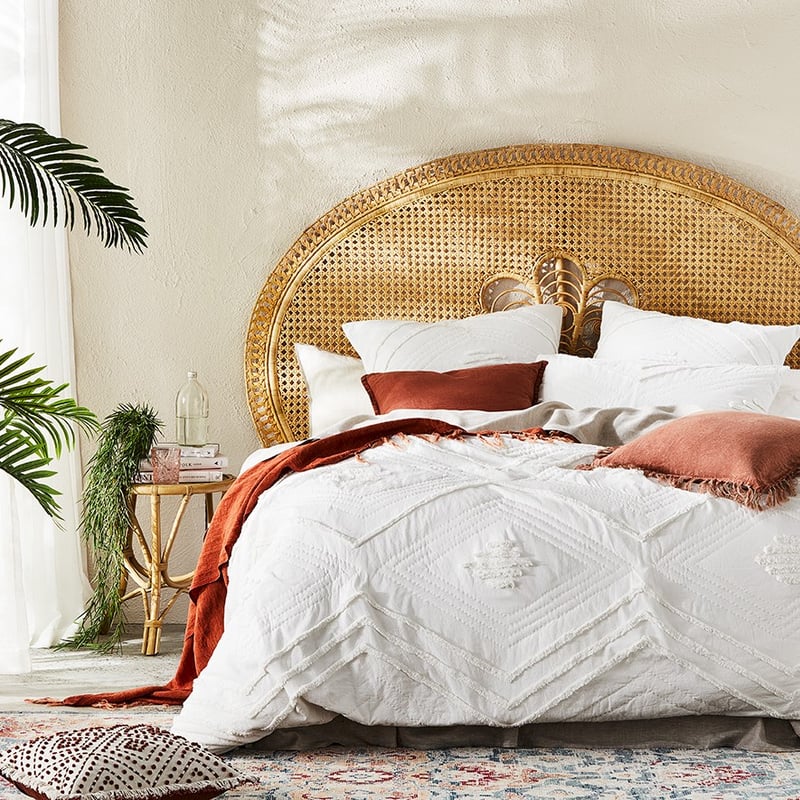 Chakra Natural Quilted Chenille Quilt Cover