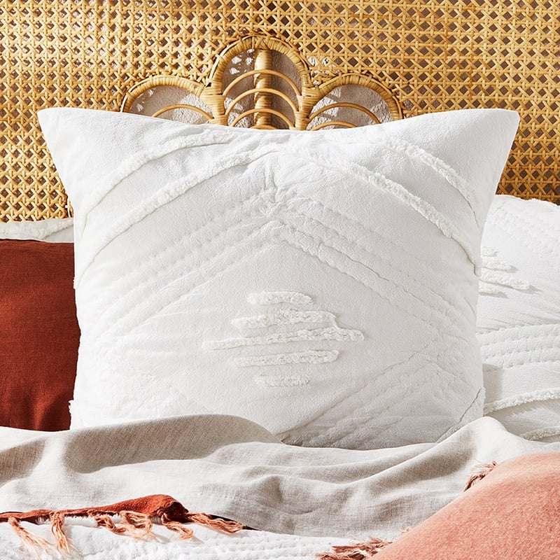 Chakra Natural Quilted Chenille Quilt Cover