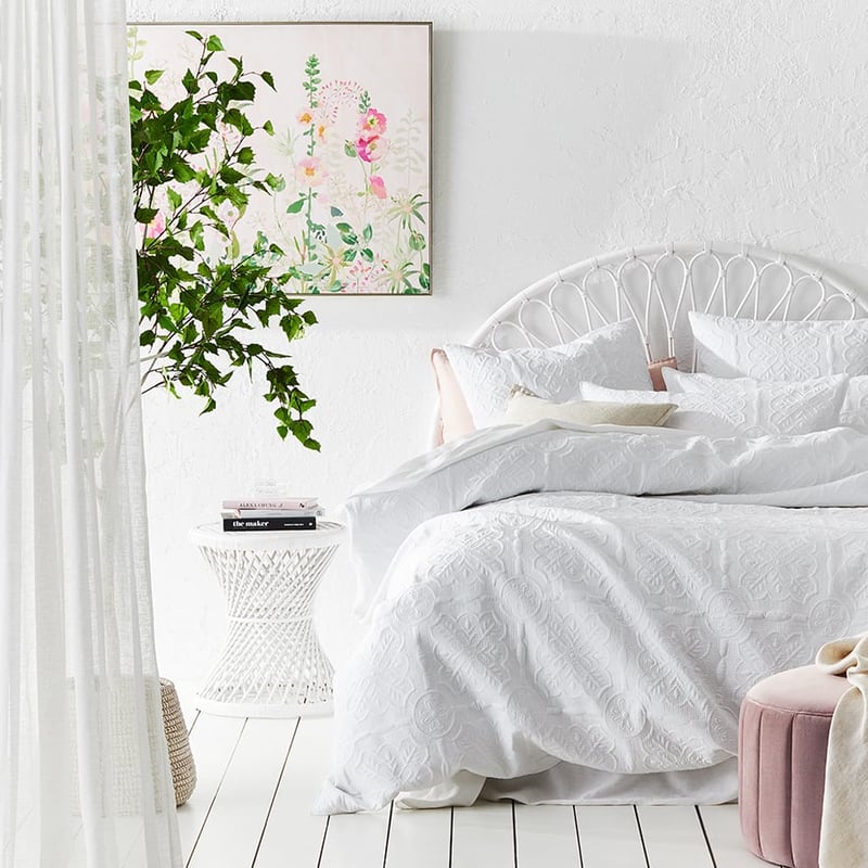 Willa Quilted White Quilt Cover