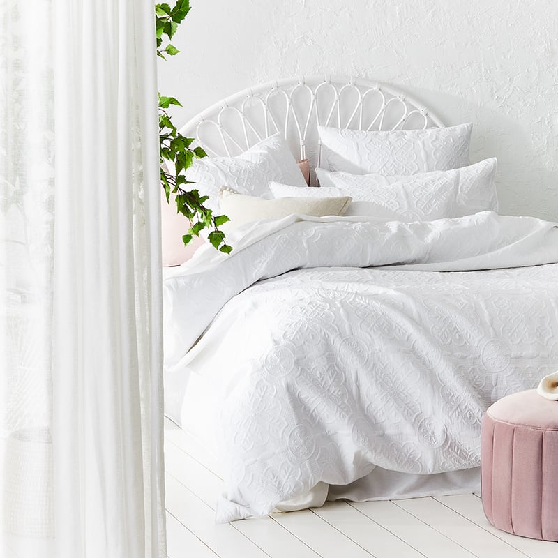 Willa Quilted White Quilt Cover