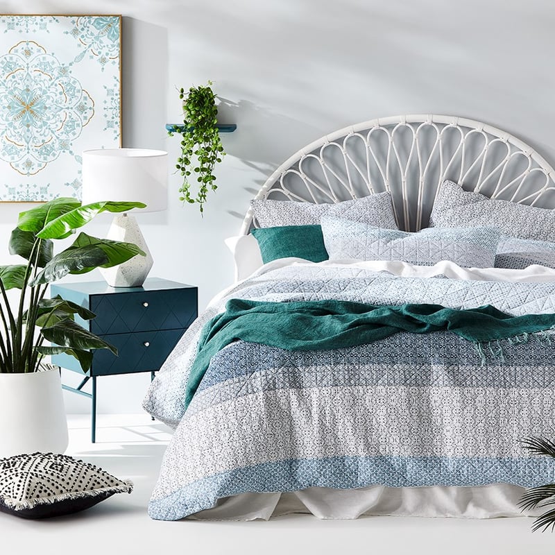 Cole Quilted Slate Quilt Cover