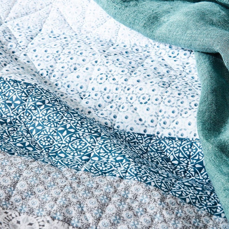 Cole Quilted Slate Quilt Cover