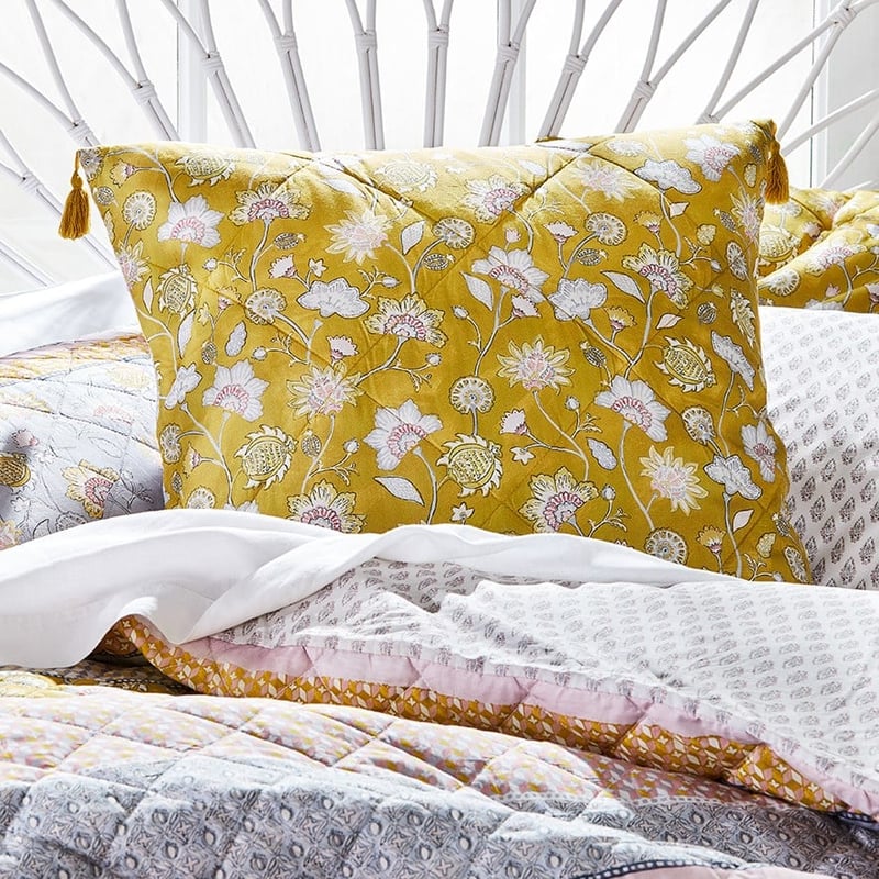 Saffron Mustard Quilted Quilt Cover