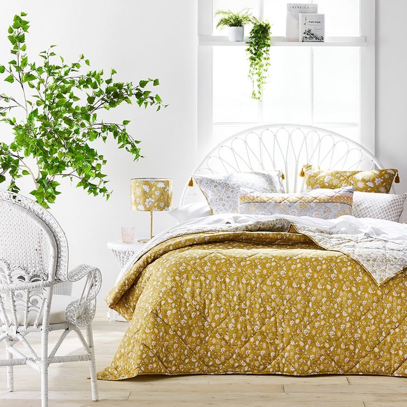 Saffron Mustard Quilted Coverlet