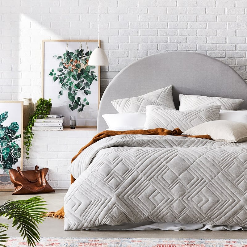 Maddox Grey Marle Quilted Jersey Quilt Cover