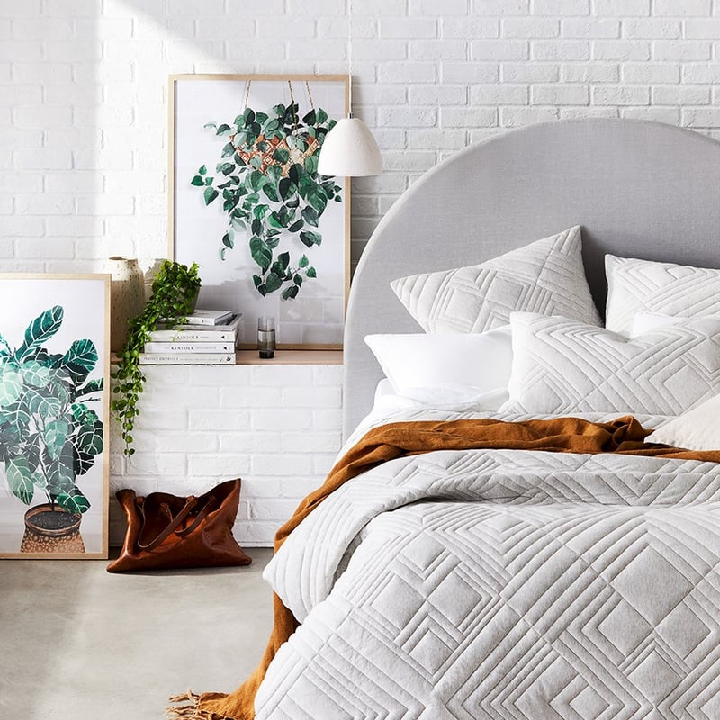 Maddox Grey Marle Quilted Jersey Quilt Cover