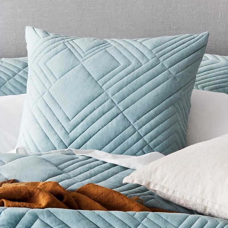 Maddox Jersey Mint Quilted Quilt Cover  + Pillowcases