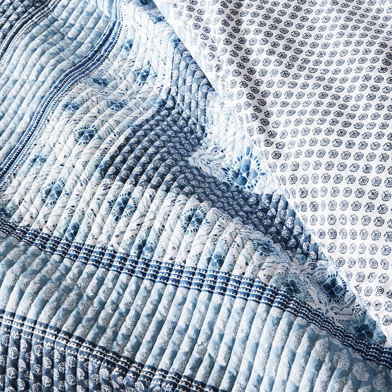 Indu Blue Quilted Quilt Cover