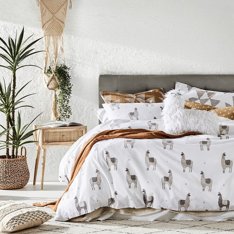 Llama Natural Quilt Cover Set