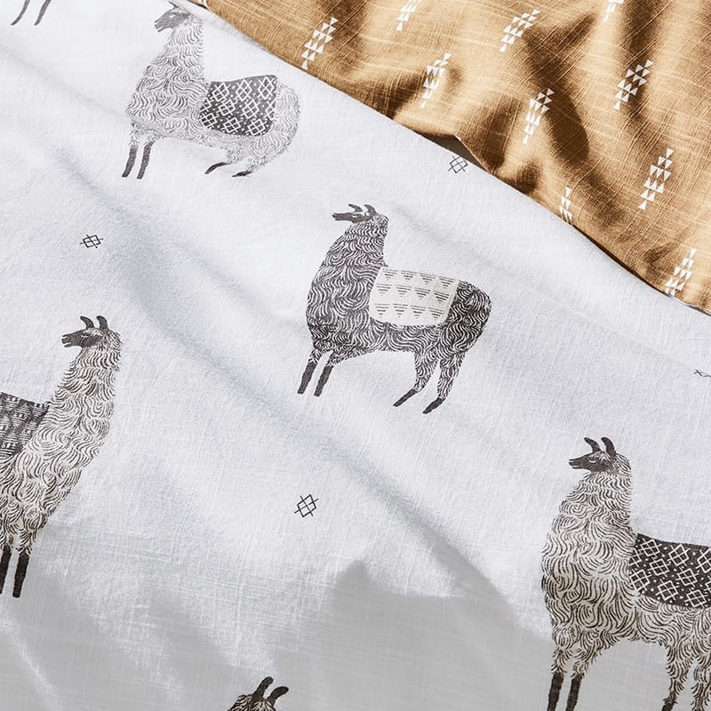 Llama Natural Quilt Cover Set