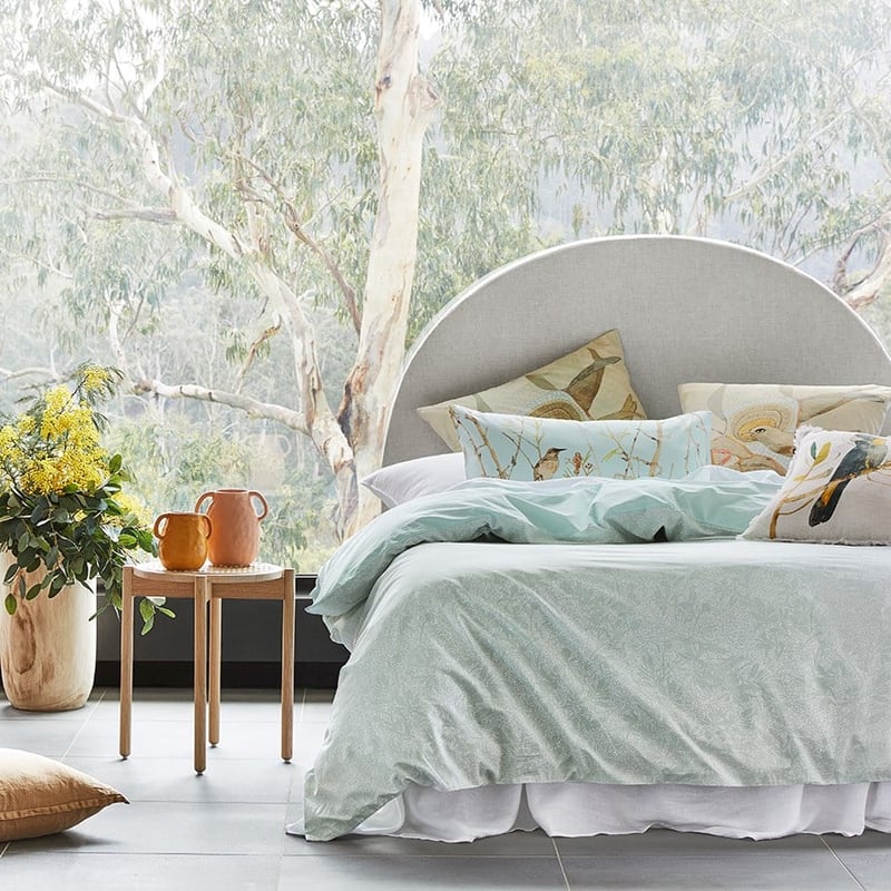Dana Kinter Green Finch Mist Quilt Cover Set