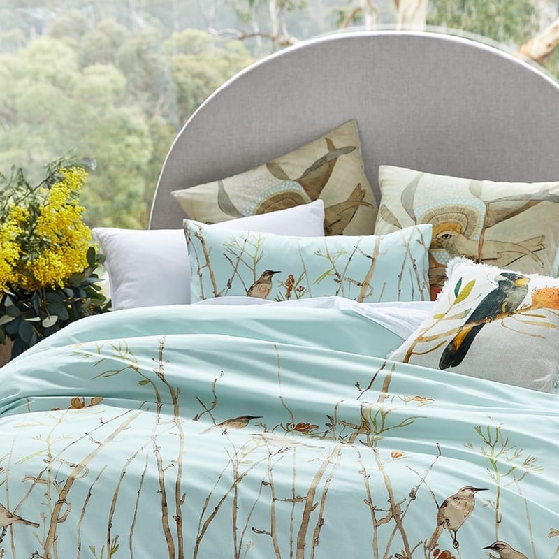 Dana Kinter Green Finch Mist Quilt Cover Set