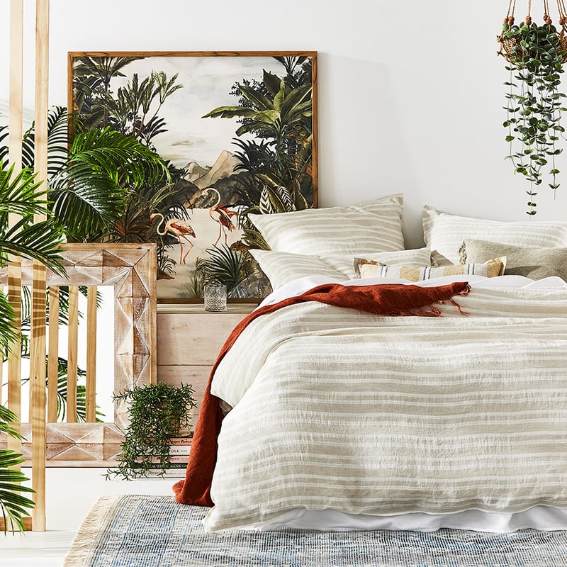 Hudson Linen & Cotton Natural Stripe Quilt Cover