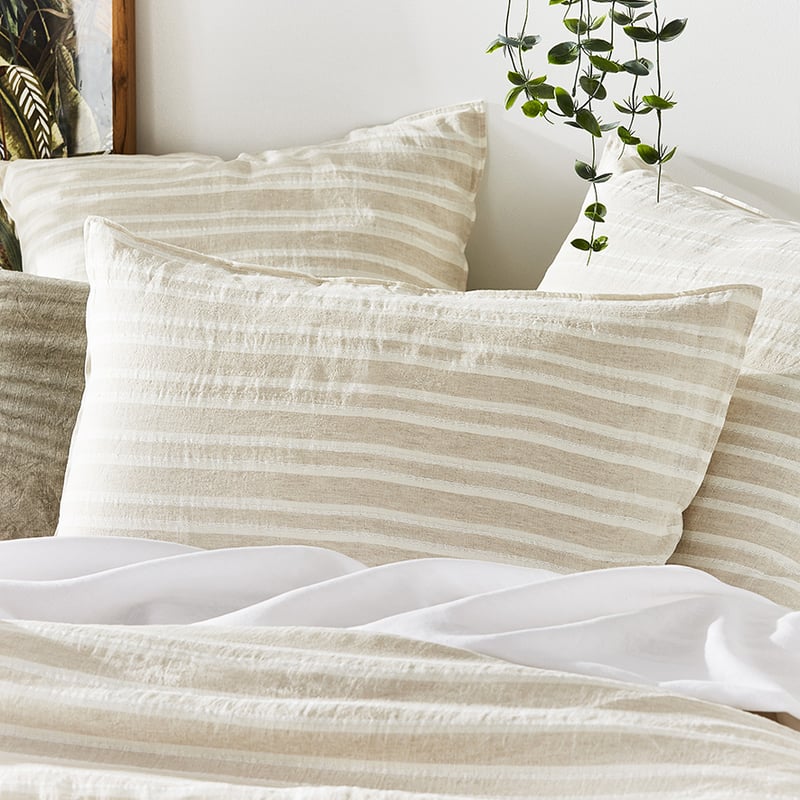 Hudson Linen & Cotton Natural Stripe Quilt Cover