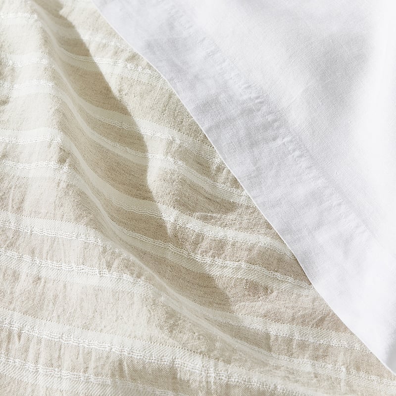 Hudson Linen & Cotton Natural Stripe Quilt Cover