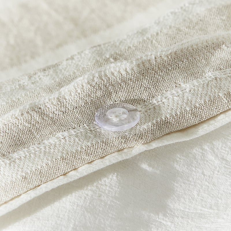 Hudson Linen & Cotton Natural Stripe Quilt Cover