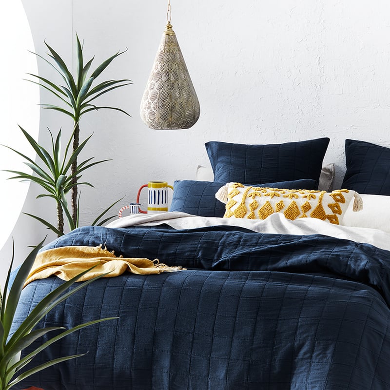 Kacher Navy Quilt Cover Set