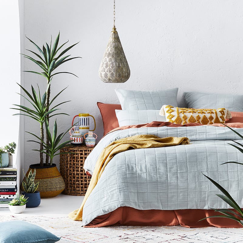 Kacher Silver Blue Quilt Cover Set