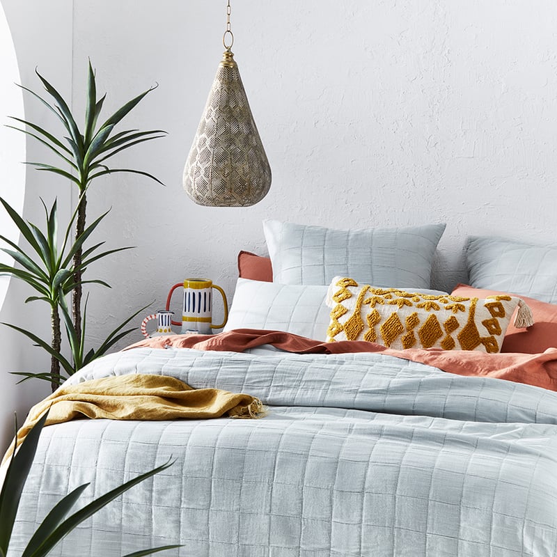 Kacher Silver Blue Quilt Cover Set