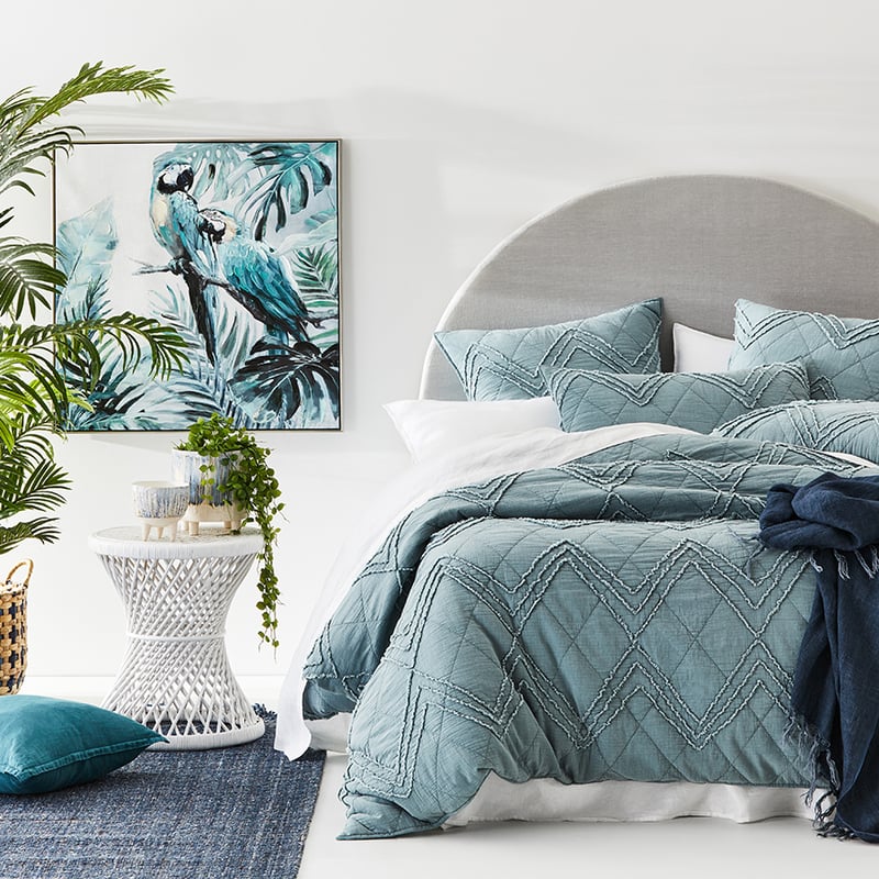 Monty Quilted Chenille Sage Quilt Cover