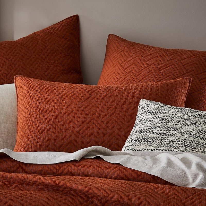 Colvin Quilted Bedlinen Euro P/Case Clay Each