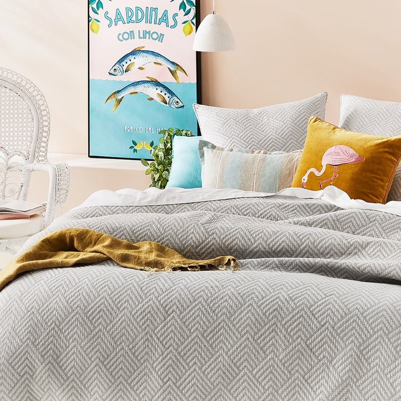Colvin Silver Blue Quilted Quilt Cover 
