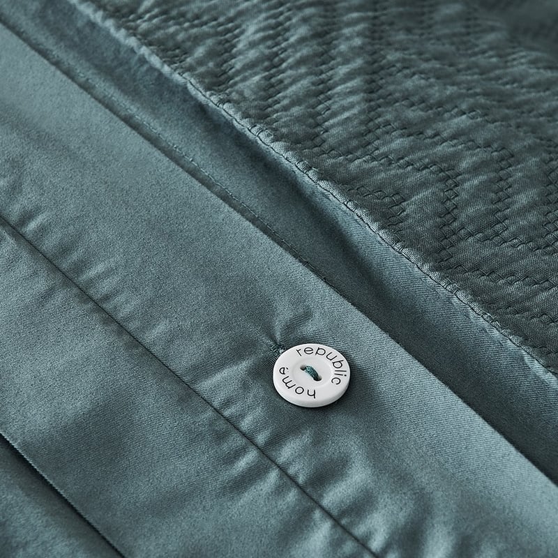 Colvin Teal Quilted Quilt Cover 