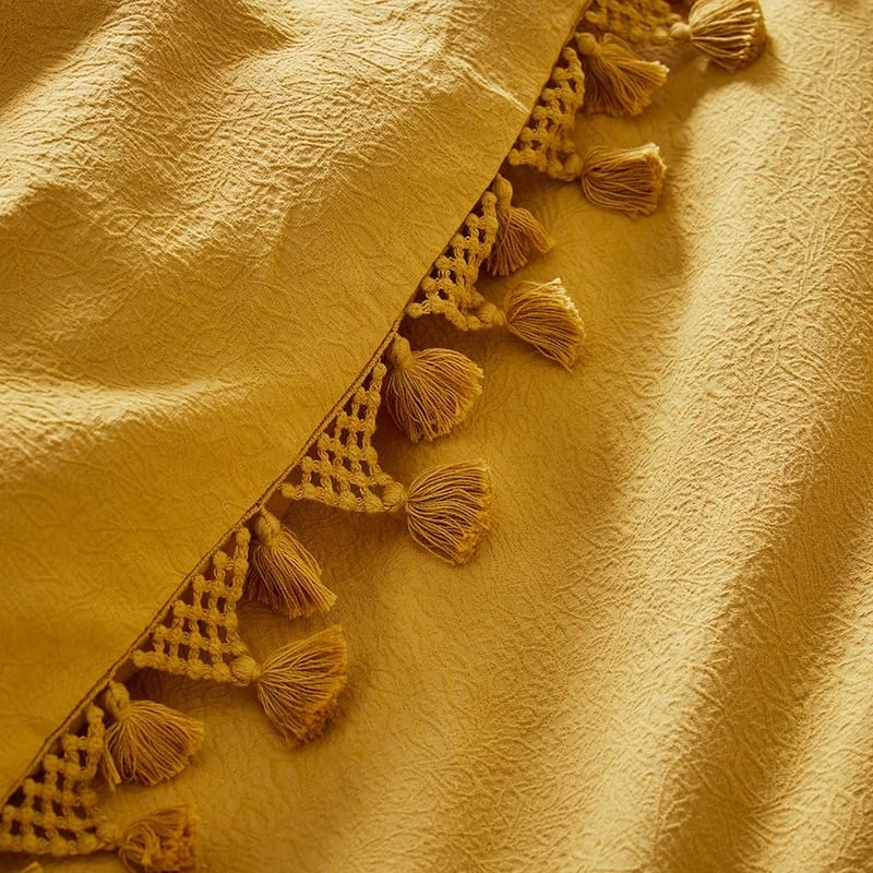 Farrow Tassel Mustard Quilt Cover