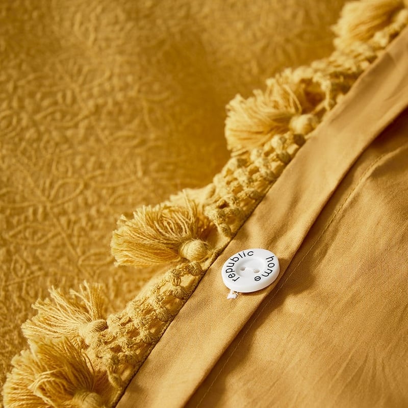 Farrow Tassel Mustard Quilt Cover