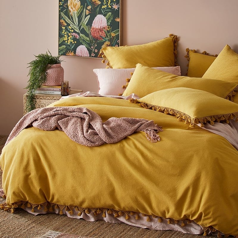 Farrow Tassel Mustard Quilt Cover