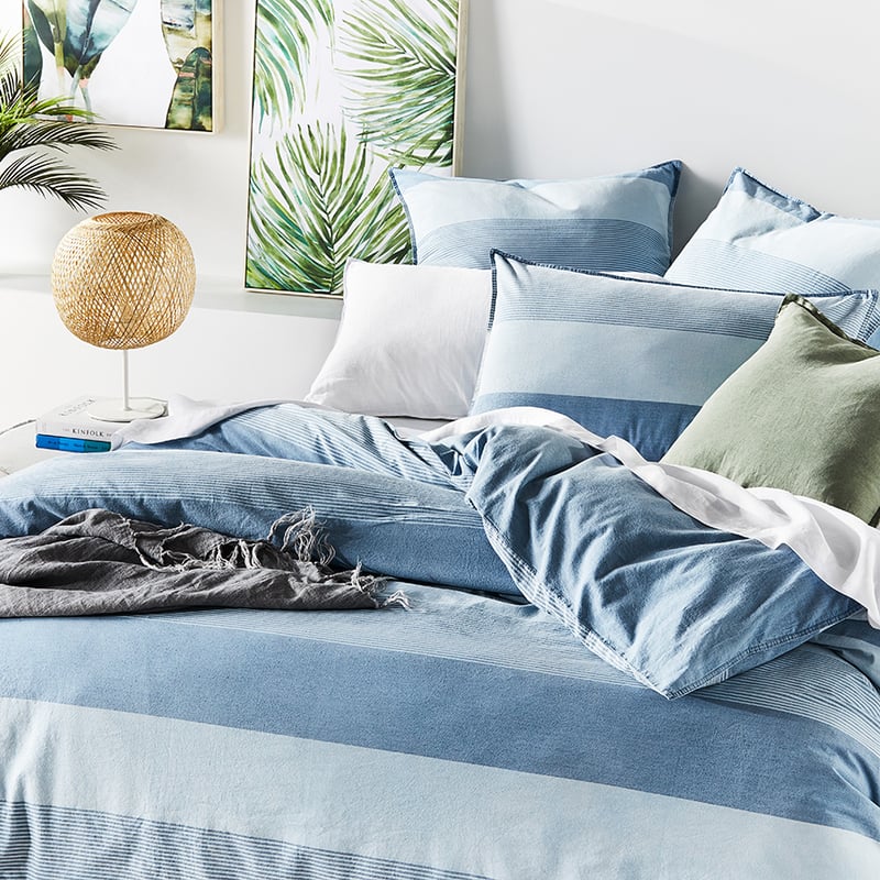 Marina Ocean Stripe Quilt Cover Set