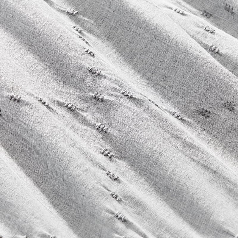 Delta Embroidered Grey Marle Quilt Cover Set