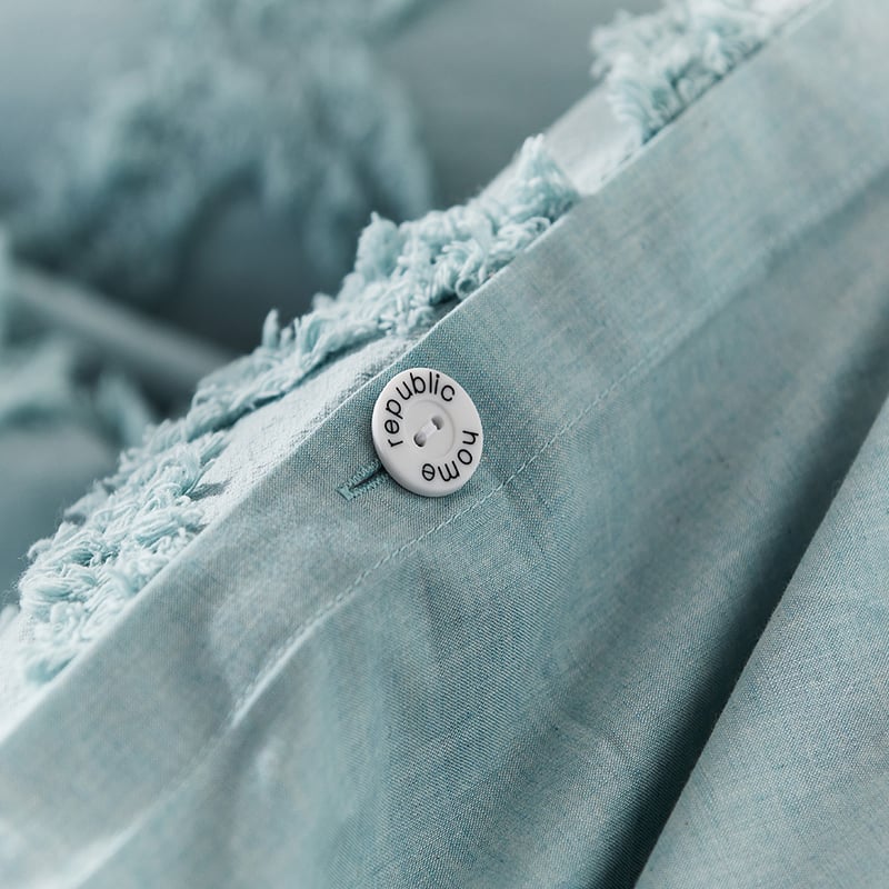 Flynn Fog Blue Quilt Cover