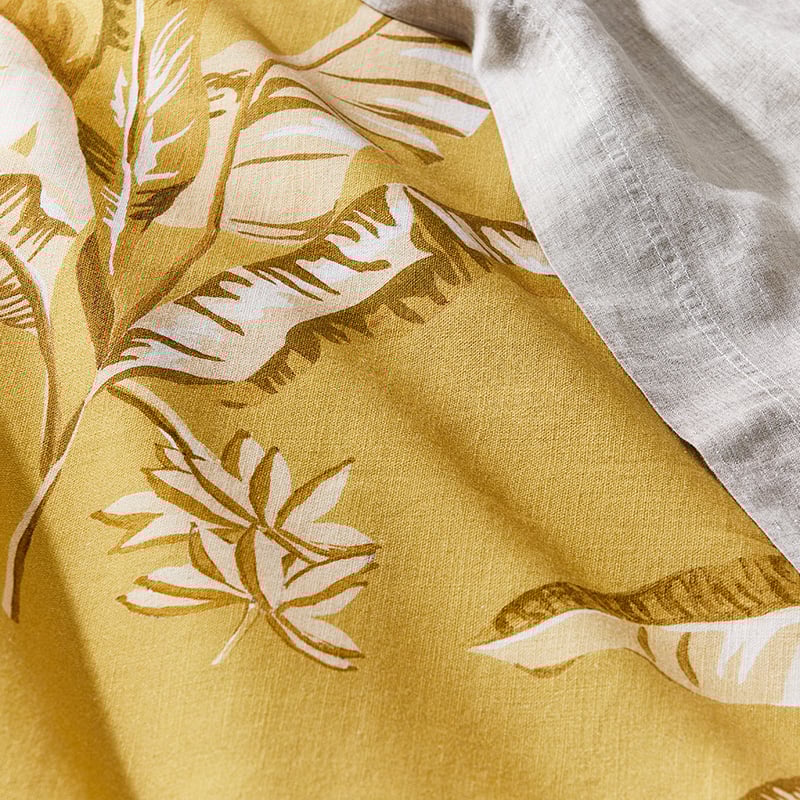 Banana Leaf Mustard Quilt Cover Set