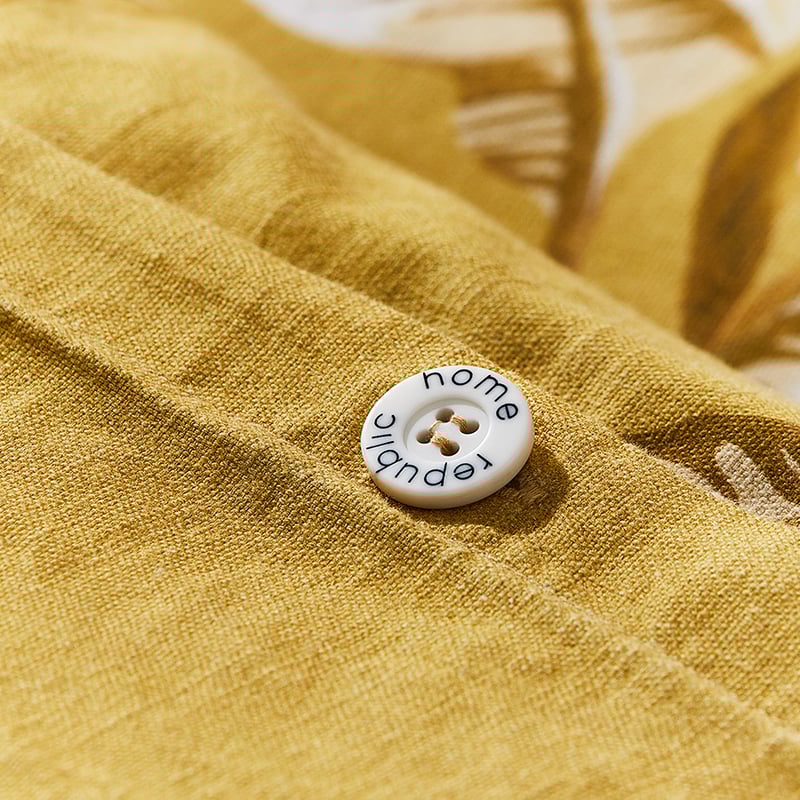 Banana Leaf Mustard Quilt Cover Set