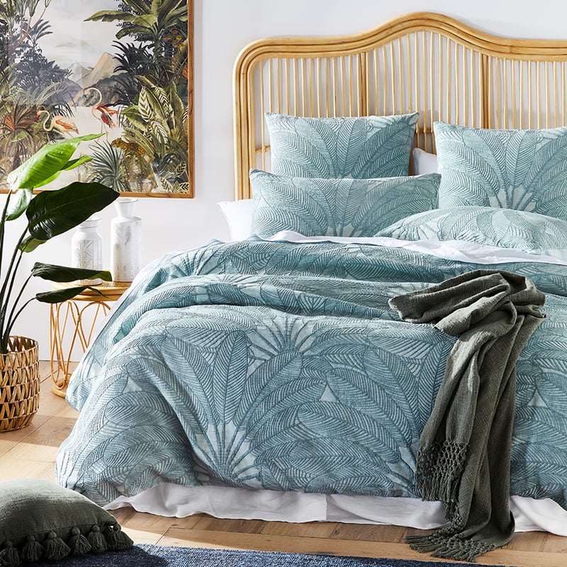 Eden Matelasse Sage Quilt Cover